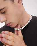 The Shining Moment® - 10mm Iced Out Diamond Prong Link Cuban Choker in White Gold 