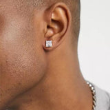 The Shining Stud® - 925 Sterling Silver Diamond Square Stud Earrings in 18K Gold Earrings 