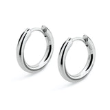 The Silver Eclipse® - 925 Sterling Silver Hoop Earrings in White Gold by Bling Proud | Urban Jewelry Online Store