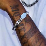 The Silver Lining Ⅱ® - Cuban Link Bracelet Silver White Gold (Push Button Clasp) Bracelets 