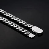 The Silver Lining Ⅱ® - Cuban Link Chain Silver White Gold (Push Button Clasp) Necklaces 