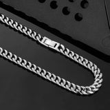 The Silver Lining® - 8mm Miami Cuban Link Chain White Gold Plated Necklaces 