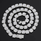 THE STAR CLUSTER® - 10mm Cluster Tennis Chain in White Gold 