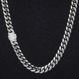 The Stormtrooper® - 12mm Iced Miami Cuban Link Chain White Gold Plated with CZ Clasp 