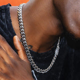 The Stormtrooper® - 12mm Iced Miami Cuban Link Chain White Gold Plated with CZ Clasp 