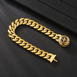 The Strength - 12mm Cuban Link Bracelet in 18K Gold Plated Bracelets 