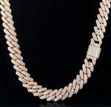 The Stunning Moment II® - 12mm Iced Diamond Prong Link Cuban Choker Chain in 14K Gold 