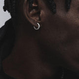 The Wealth Circle® - 925 Sterling Silver Iced Out Diamond Hoop Earrings in White Gold Earrings 