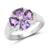 1.80 ct Genuine Amethyst .925 Sterling Silver Ring