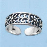 Open Flower Sterling Silver Toe Ring by Fashion Hut Jewelry