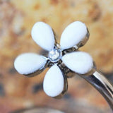 316L Stainless Steel White Wild Flower Twist Cartilage by Fashion Hut Jewelry