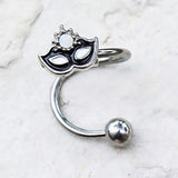 316L Stainless Steel Mardi Gras Mask Twist Jewelry / Cartilage Earring by Fashion Hut Jewelry