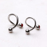 316L Surgical Steel Twist with Gemmed Balls by Fashion Hut Jewelry