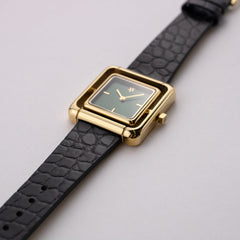 Black/Gold Leather Strap 18mm by VANNA