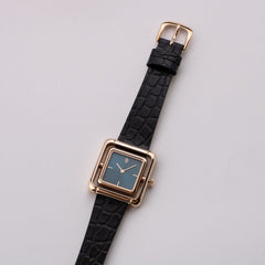 Black/Rose Gold Leather Strap 18mm by VANNA