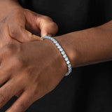 VVS1 Moissanite 925 Sterling Silver Tennis Bracelet in White Gold Bracelets 