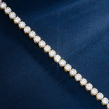 VVS1 Moissanite Diamond 925 Sterling Silver Tennis Chain in 18K Gold Necklaces 