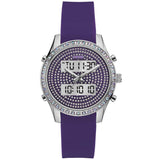 Guess Women's Digital Crystals Purple Dial Watch - W0818L1 by Balec Group