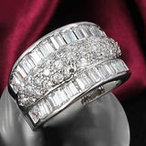 Regal Baguette and CZ Statement Band Ring
