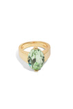 Green Stone Oval Gold Ring by Short & Suite