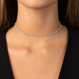 Thin Diamond Tennis Choker 14K by By Adina Eden