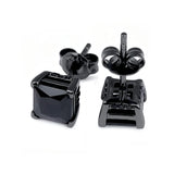 Women's S925 Black Diamond Square Stud Earrings Earrings 
