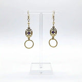 14 K Gold Filled Purple Crystal Circle Filigree Earrings
