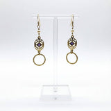 14 K Gold Filled Purple Crystal Circle Filigree Earrings