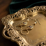14 K Gold Filled Purple Crystal Circle Filigree Earrings