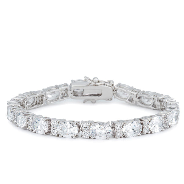 Oversized Oval Cubic Zirconia Tennis Bracelet