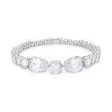 Elegant Pear and Round Cubic Zirconia Tennis Bracelet