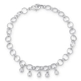 .55 Ct Stunning 8" Bracelet with CZ Charms