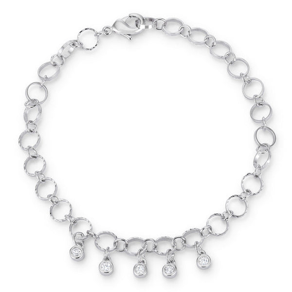 .55 Ct Stunning 8" Bracelet with CZ Charms