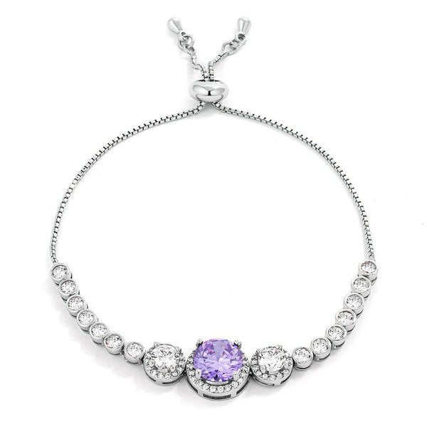 Graduated CZ Bolo Style Tennis Bracelet