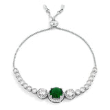 Adjustable Graduated CZ Bolo Style Tennis Bracelet