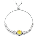 Adjustable Graduated CZ Bolo Style Tennis Bracelet