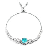 Adjustable Graduated CZ Bolo Style Tennis Bracelet