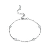 1Ct Plated CZ Round Bezel Saturn Bracelet