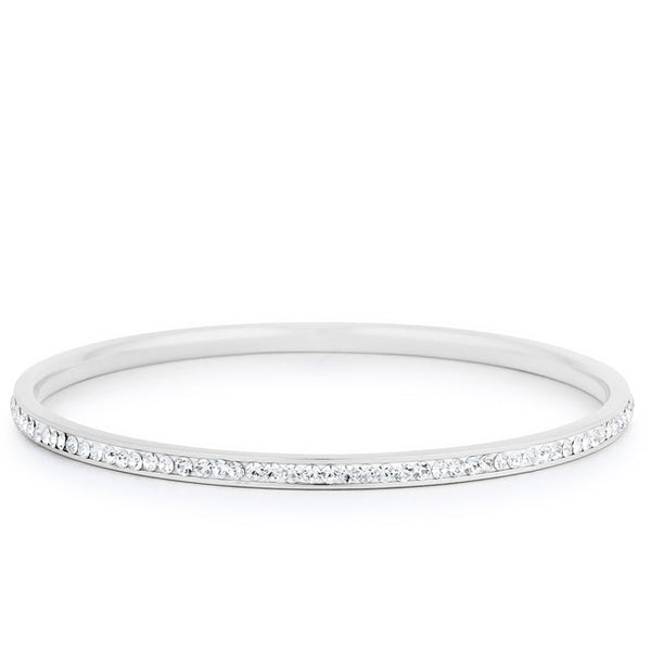 Simple Plated Finish Crystal Bangle