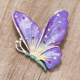 Multicolor Butterfly Brooch With Crystals