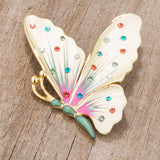 Multicolor Butterfly Brooch With Crystals