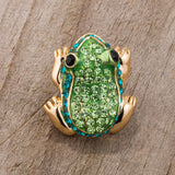 Avera - Shamrock Brooch With Crystal - One Size - Green