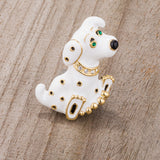 Dalmatian Brooch With Crystals