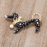 Dachshund Brooch With Crystals