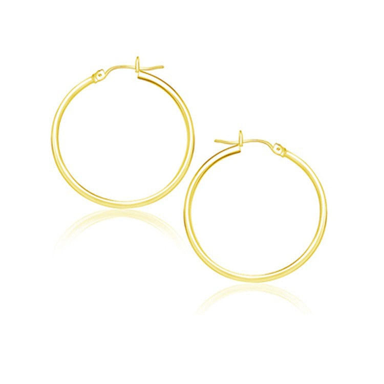 14k Yellow Gold Polished Hoop Earring (25 mm)