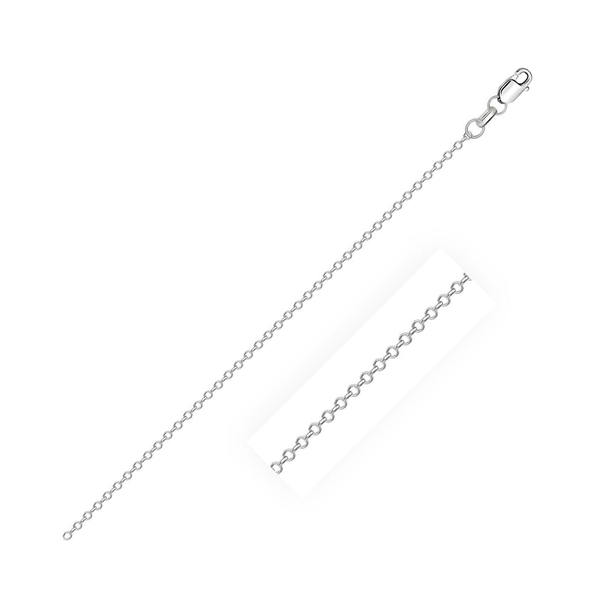 14k White Diamond Cut Cable Link Chain 0.8mm