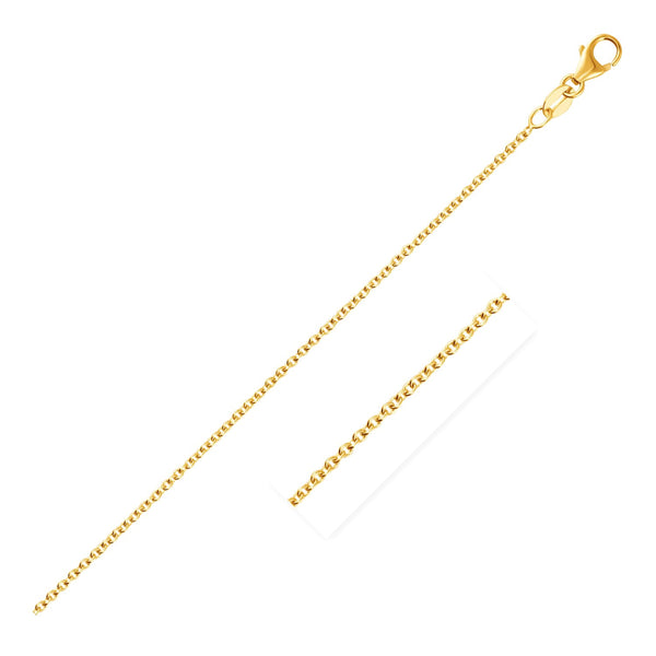 14k Yellow Gold Round Cable Link Chain 1.5 mm