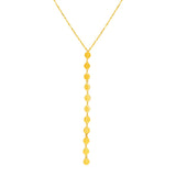 RCJ - 14k Yellow Gold Lariat Style Necklace with Disks - 17 - Gold