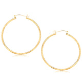 RCJ - 14k Yellow Gold Fancy Diamond Cut Extra Large Hoop Earrings (45mm Diameter) - One Size - Gold