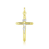 14 k Two Tone Gold Cross Pendant